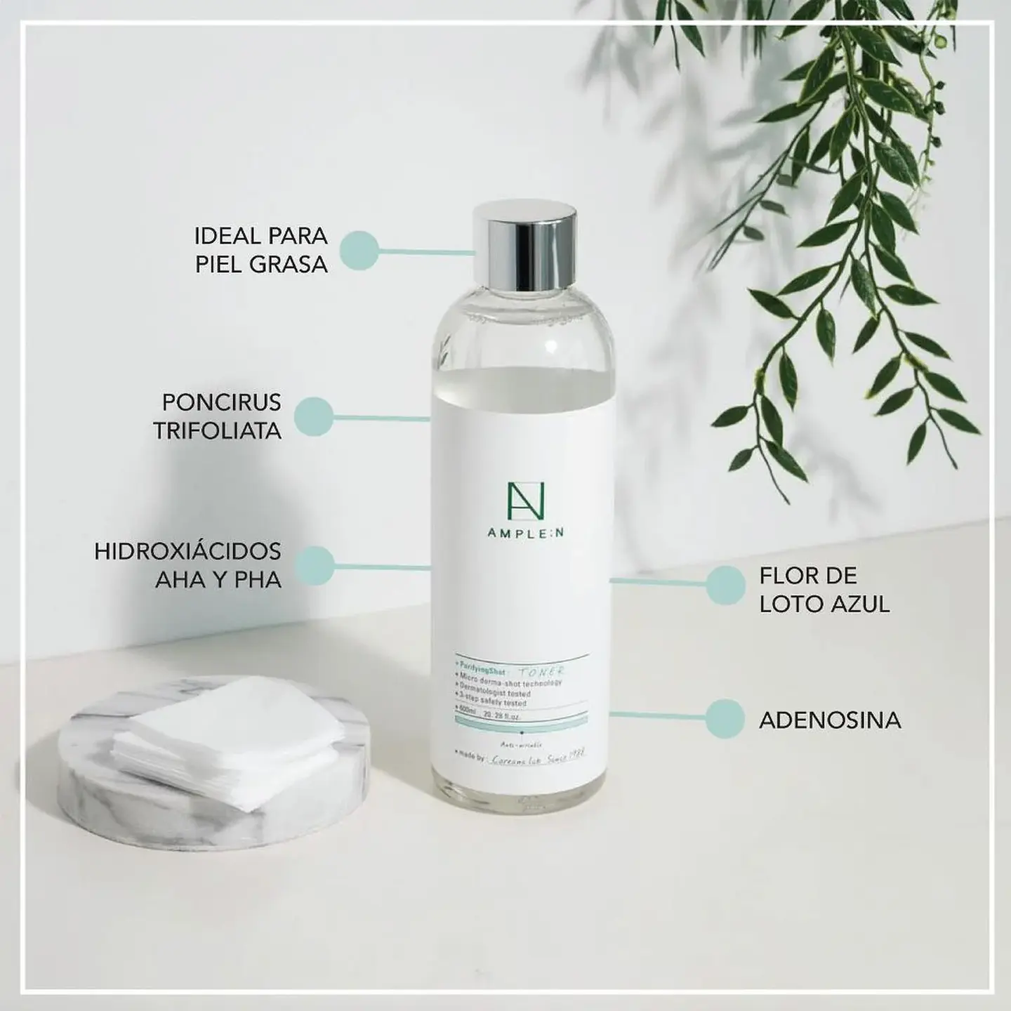 Tónico Astringente Amplen AHA y BHA 600ml 2