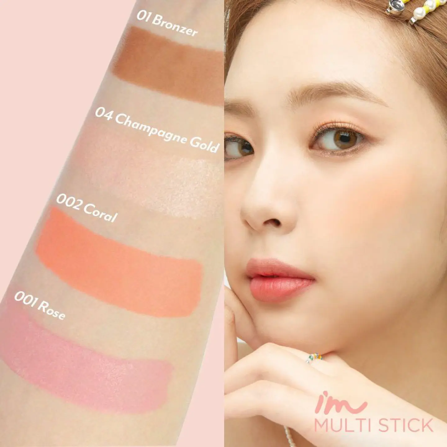 Rubor en Barra Multi Stick Blusher 001 Rose 7g 3