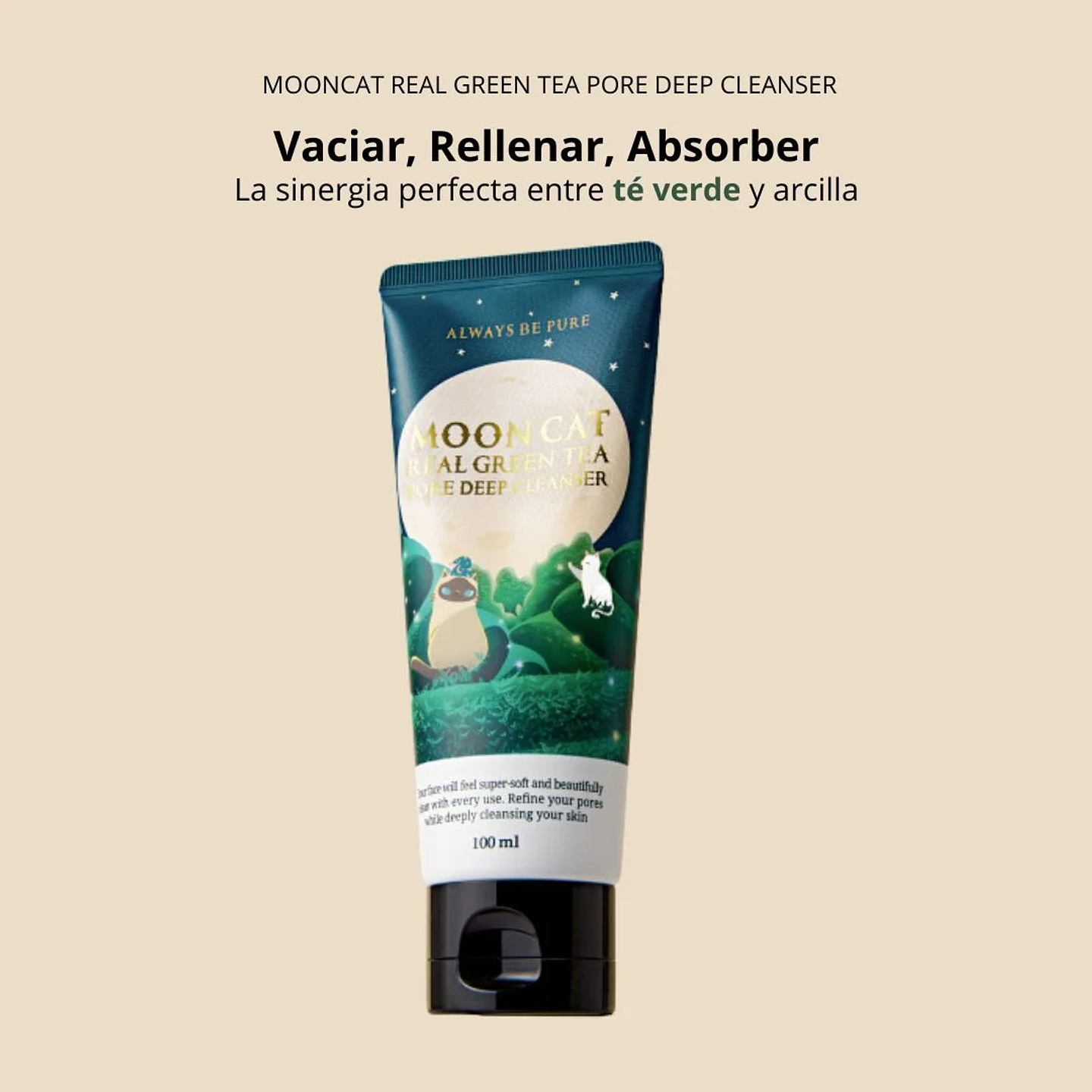Limpiador Mooncat Real Green Tea Pore Deep Cleanser 100ml 4