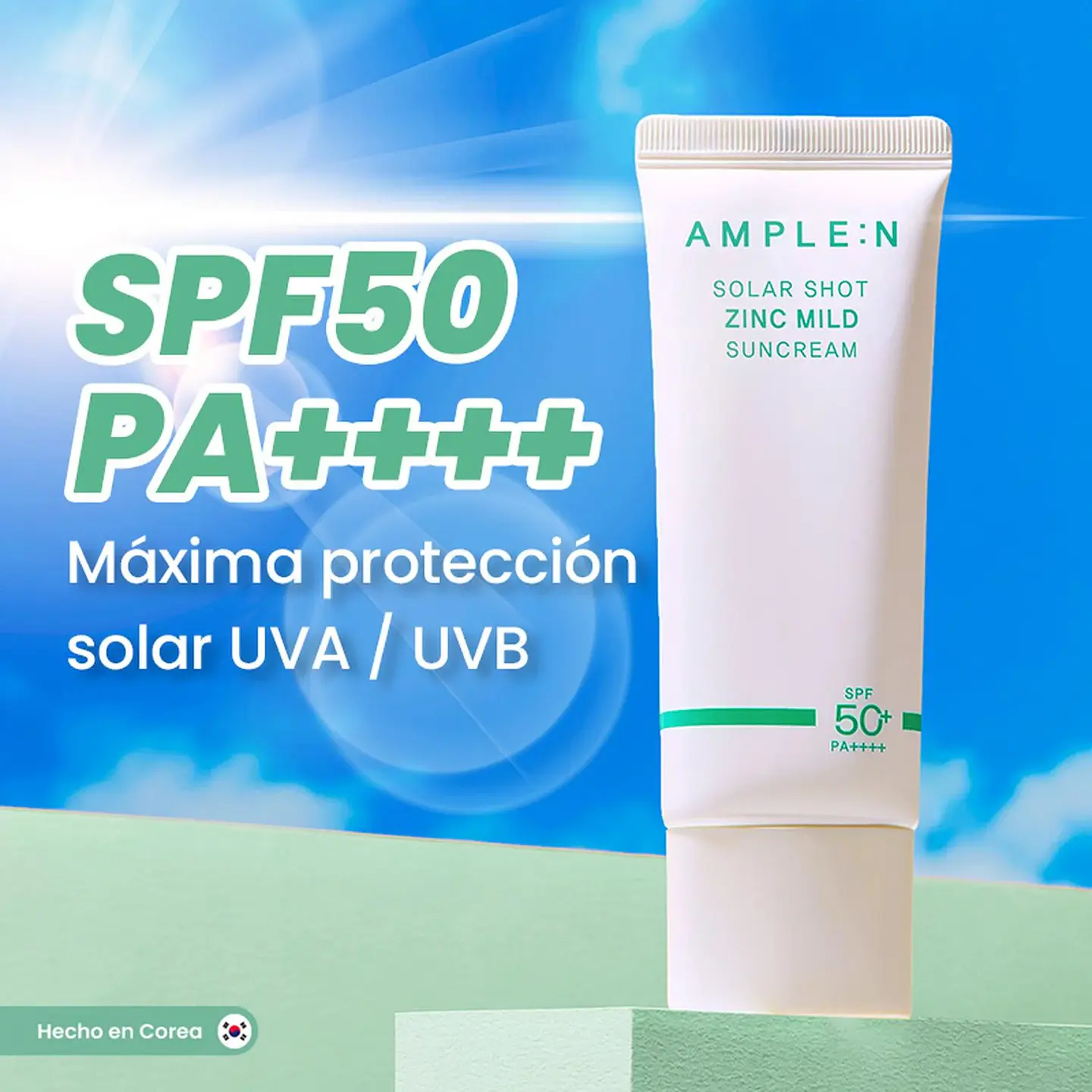 Protector Solar SPF 50PA++++ en Crema Zinc AMPLEN 40ml 2