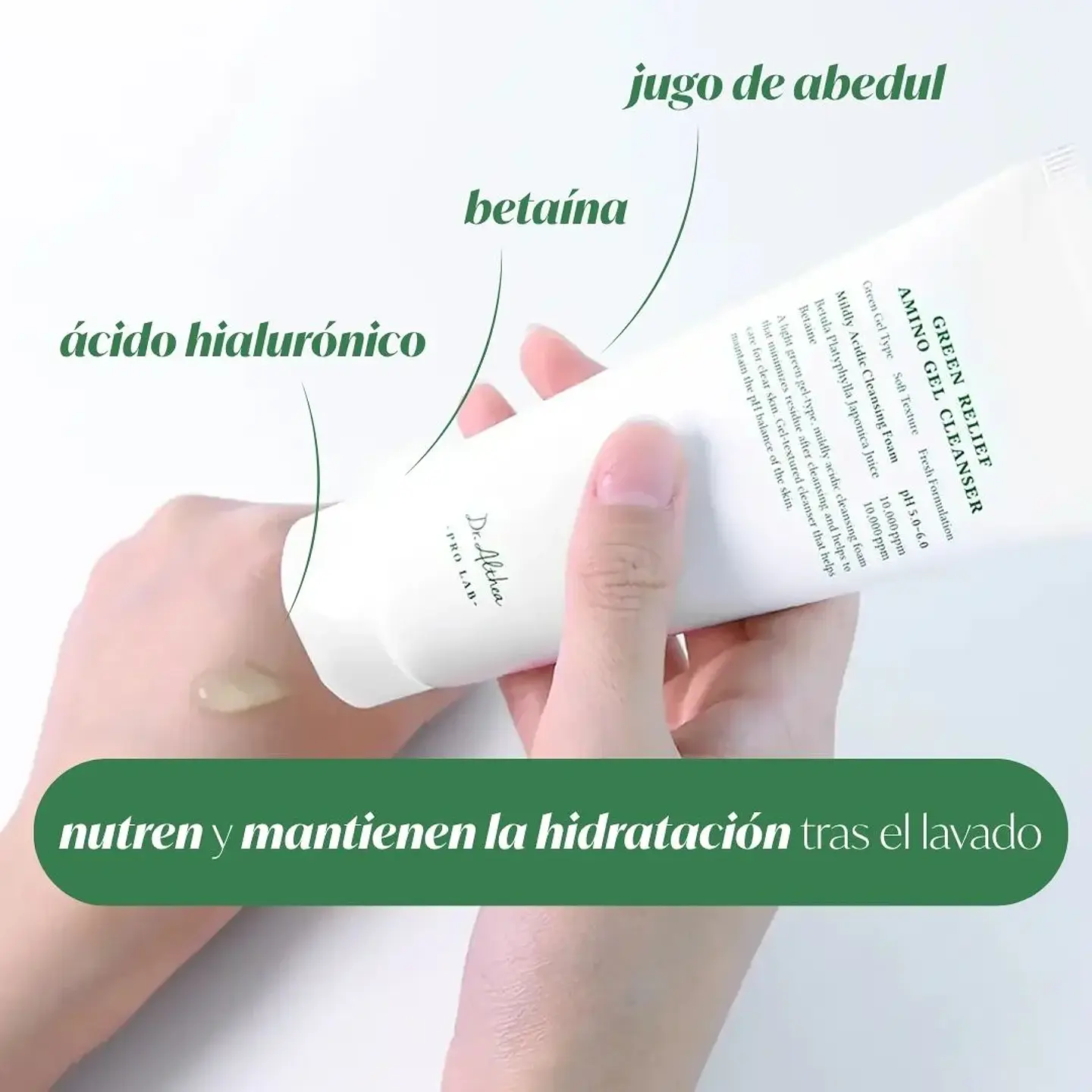 Limpiador Green Relief Amino Gel Cleanser 100ml 4