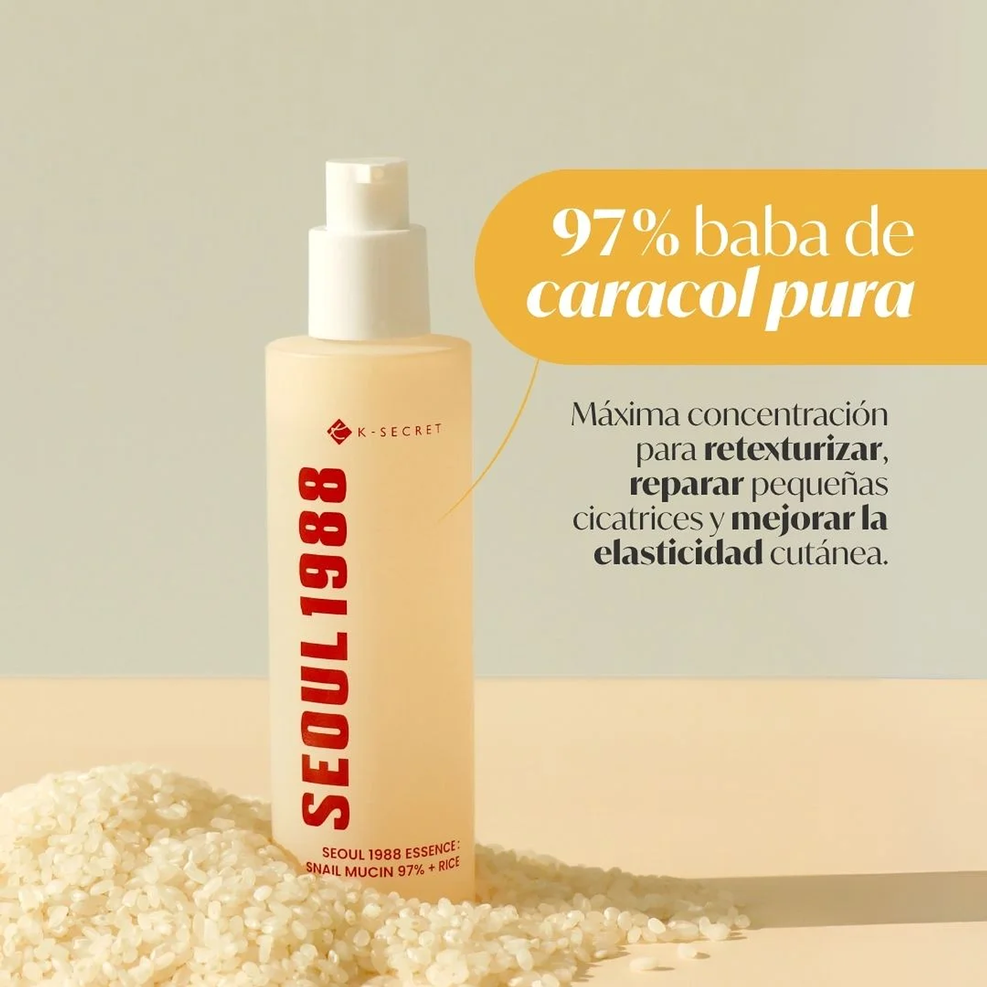 SEOUL 1988 Essence : Snail Mucin 97% + Rice 100ml 3