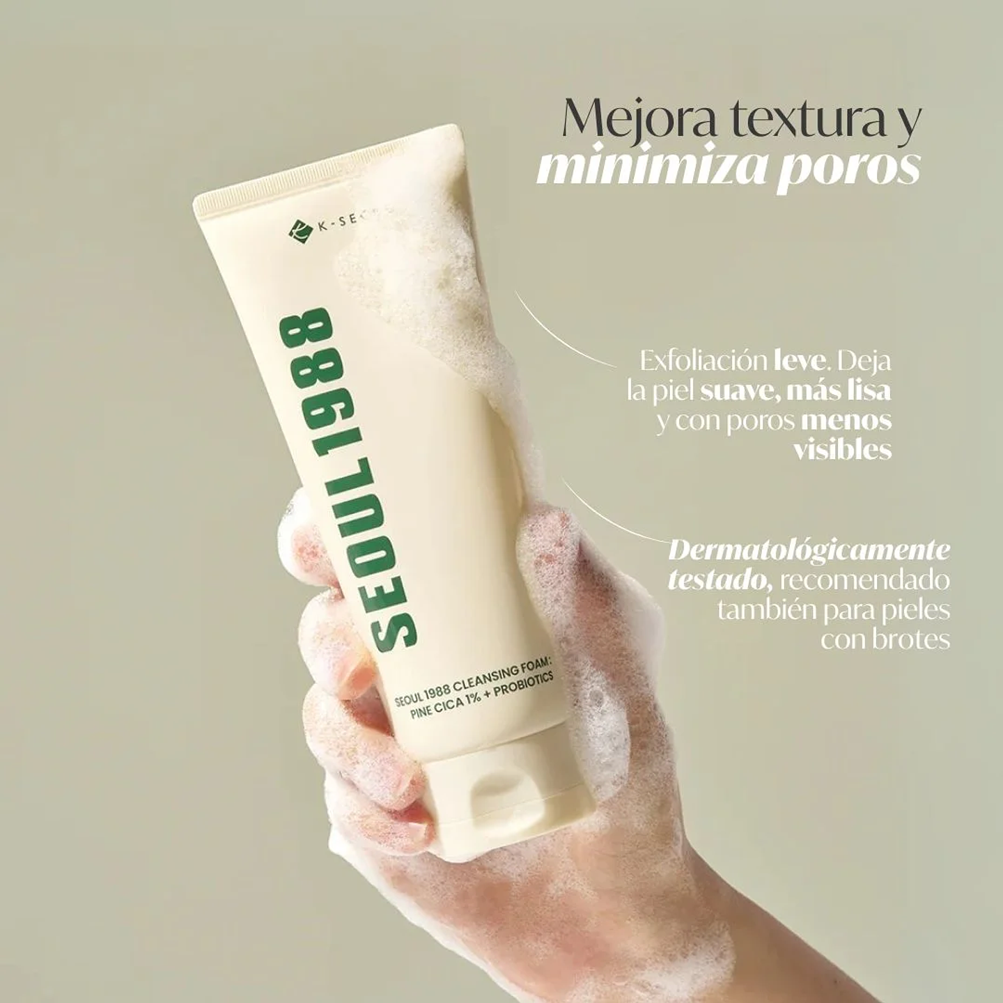SEOUL 1988 Cleansing Foam : Pine Cica 1% + Probiotics 150ml 4