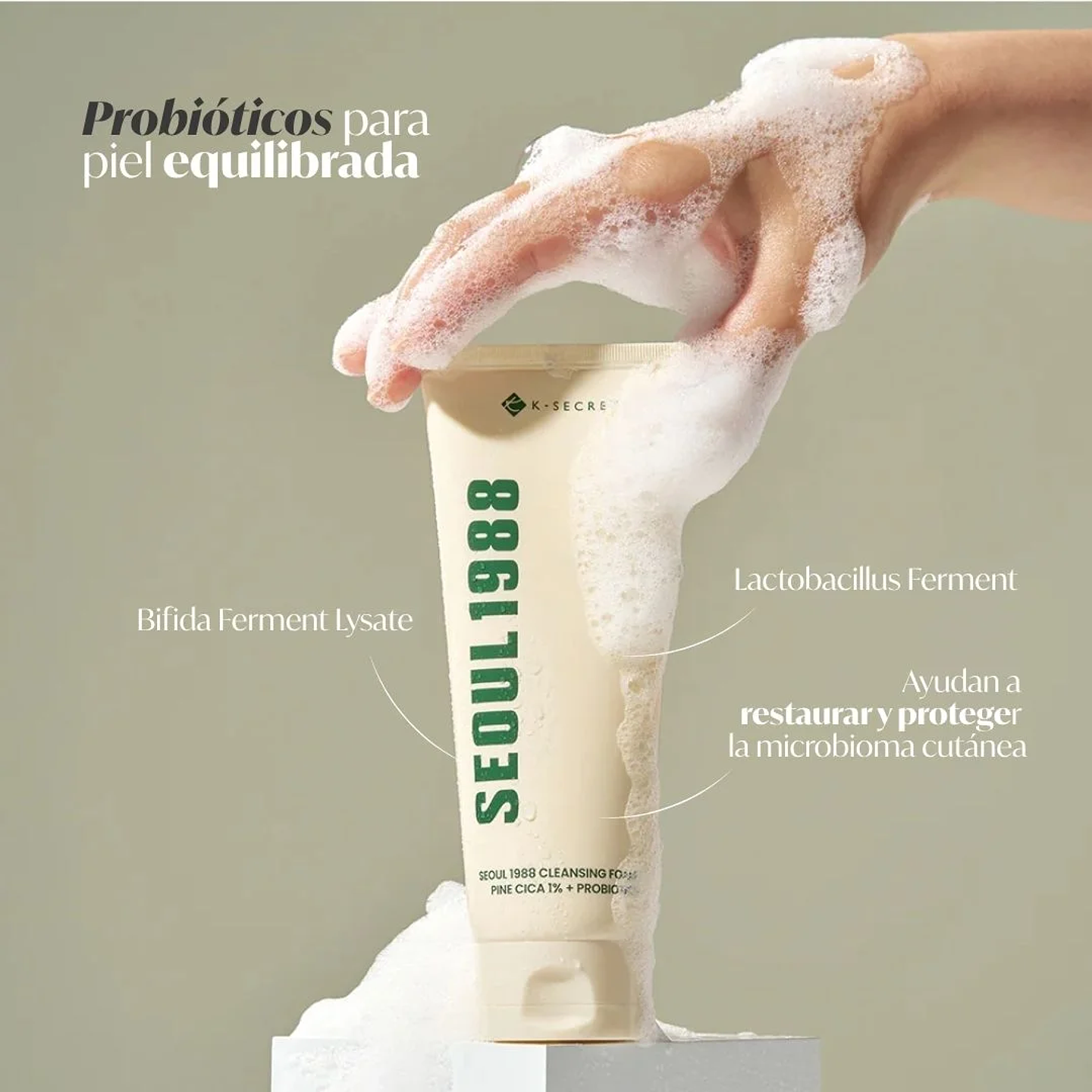 SEOUL 1988 Cleansing Foam : Pine Cica 1% + Probiotics 150ml 5