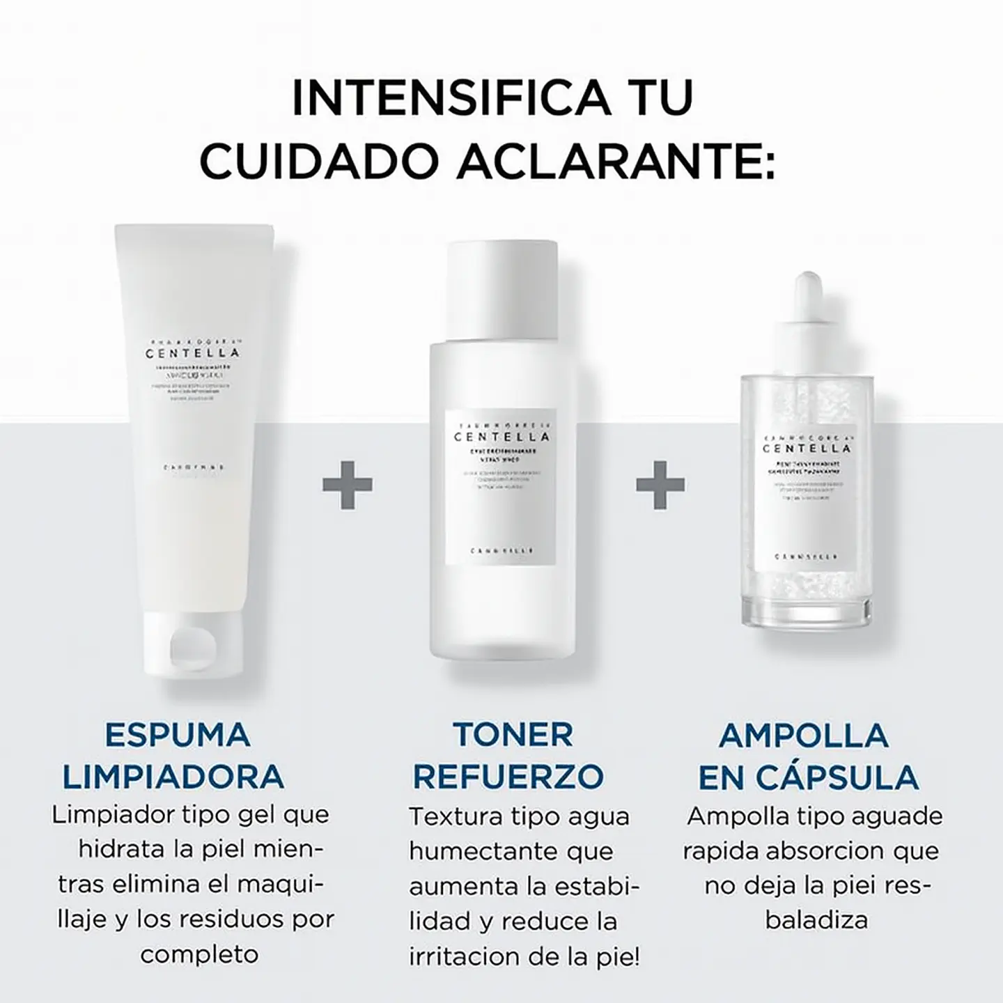 Pack Centella Brightening Care (Espuma + Tónico + Ampolla) 2