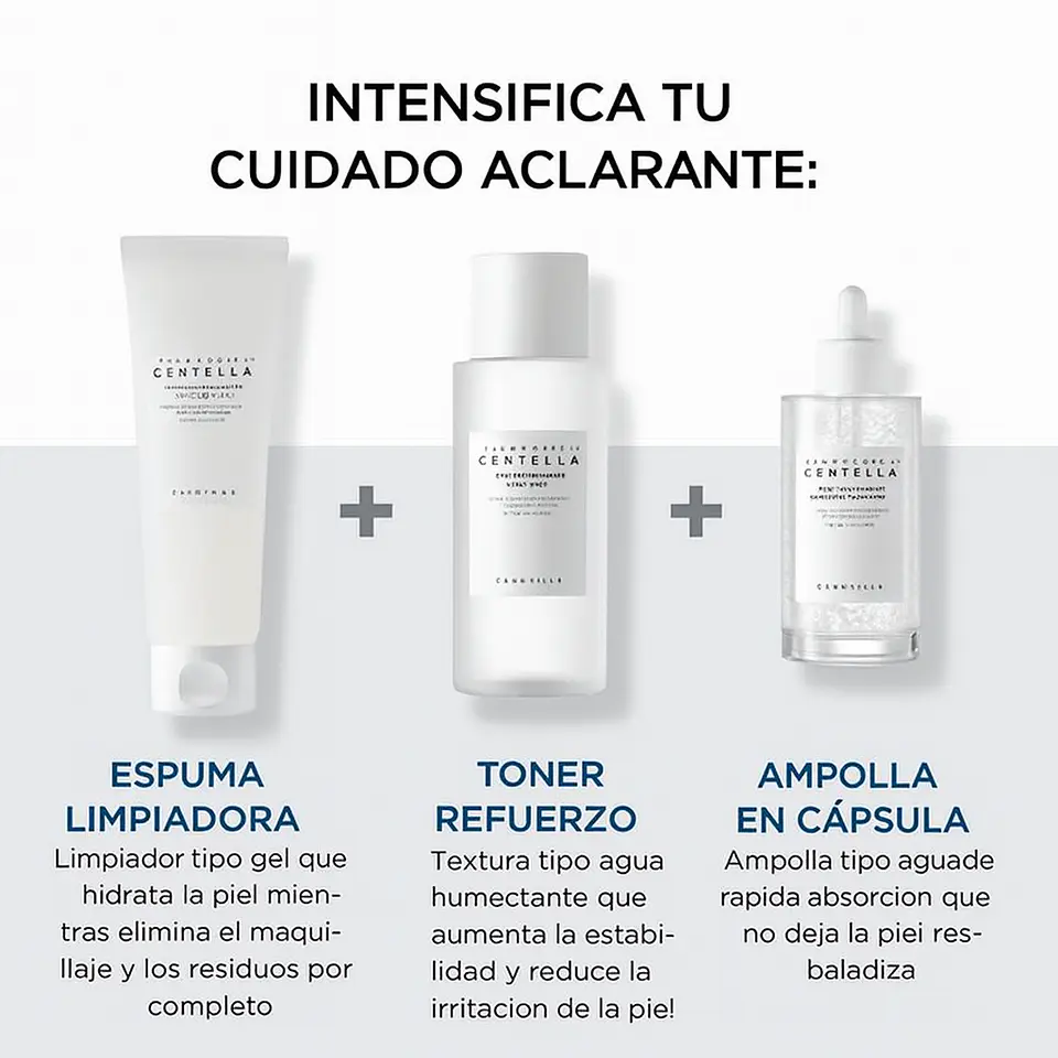 Pack Centella Brightening Care (Espuma + Tónico + Ampolla) 2