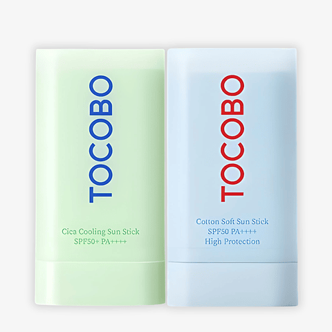 Pack Protector Solar Stick TOCOBO (Cica Cooling + Cotton Soft) SPF50+ PA++++