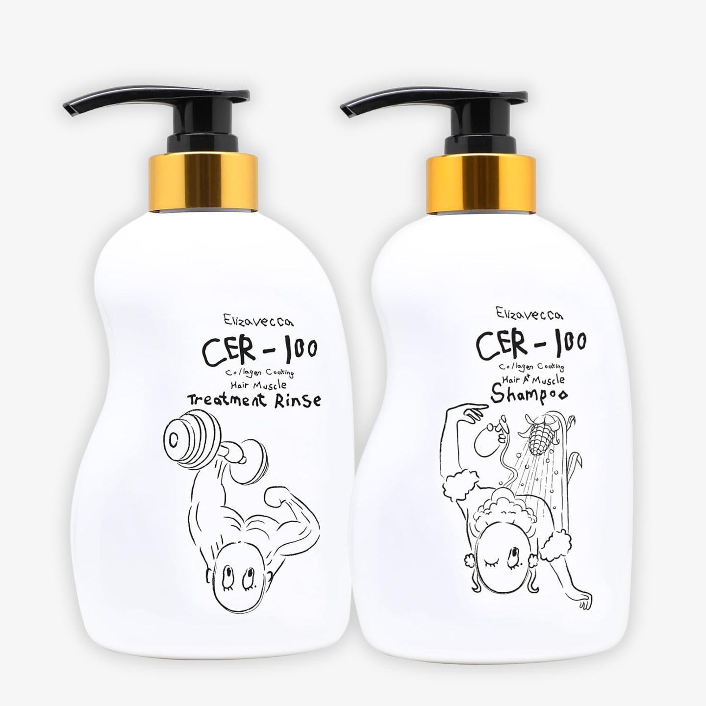 Pack Elizavecca CER-100 Hair Muscle Shampoo + Treatment Rinse 1