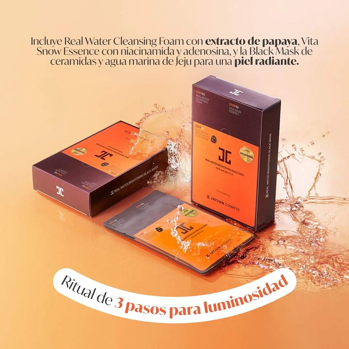 Mascarilla 3 Pasos Real Water Brightening Black Mask 2