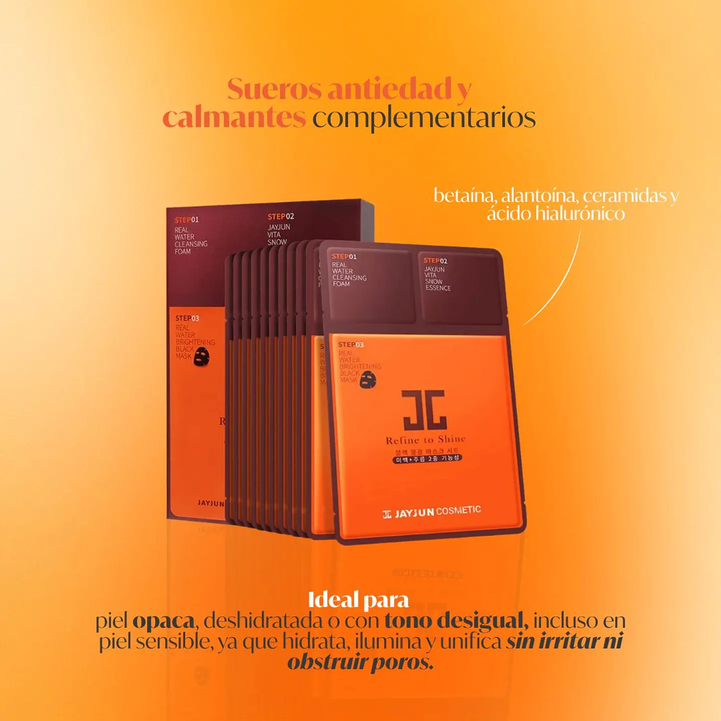 Mascarilla 3 Pasos Real Water Brightening Black Mask 4