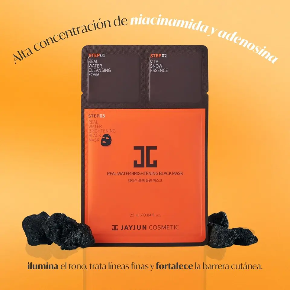 Mascarilla 3 Pasos Real Water Brightening Black Mask 5