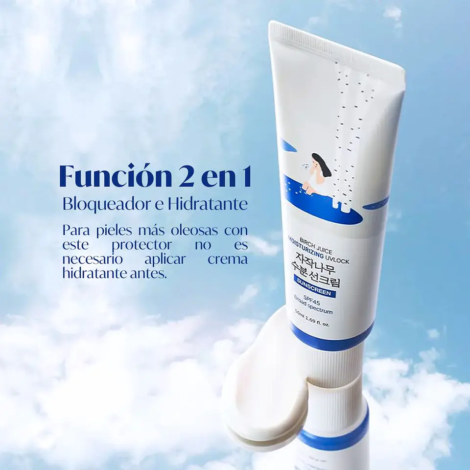 Protector Solar Jugo de Abedul Hidratante Spf 45 50ml 5