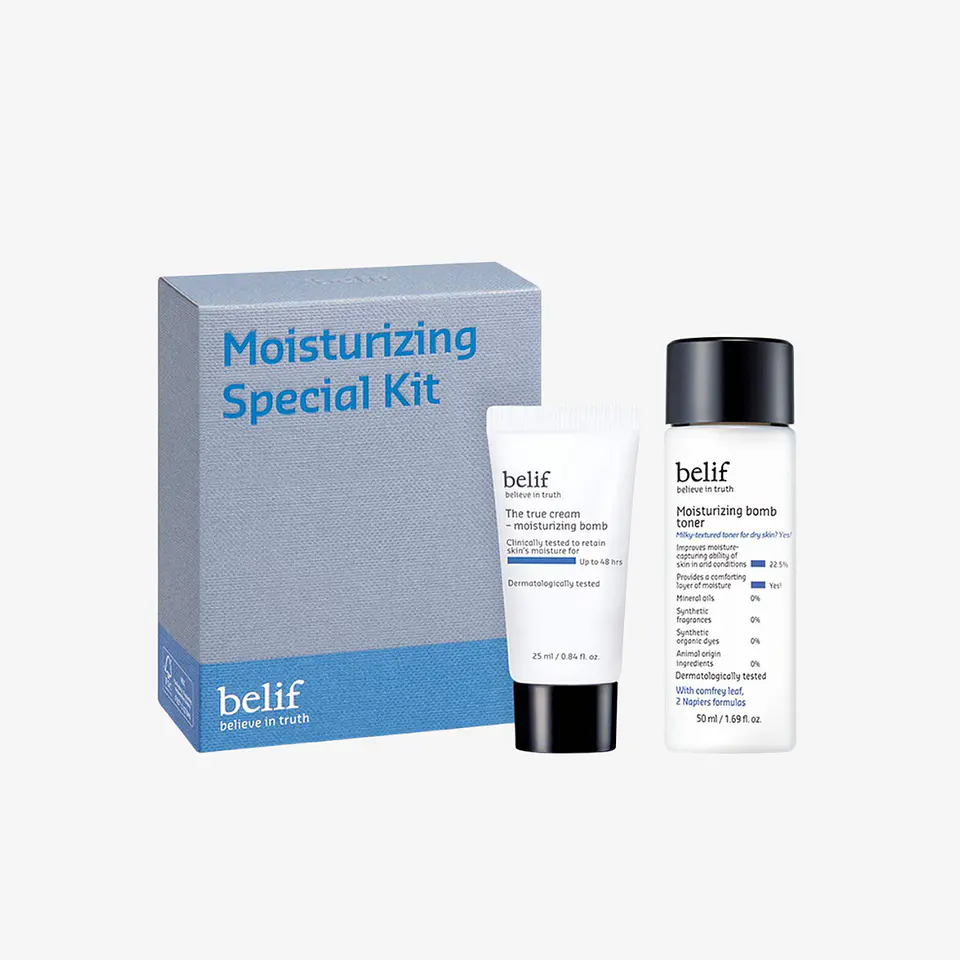 Set Moisturizing Bomb Belif Crema MB 25 ml + Tónico MB 50ml 1