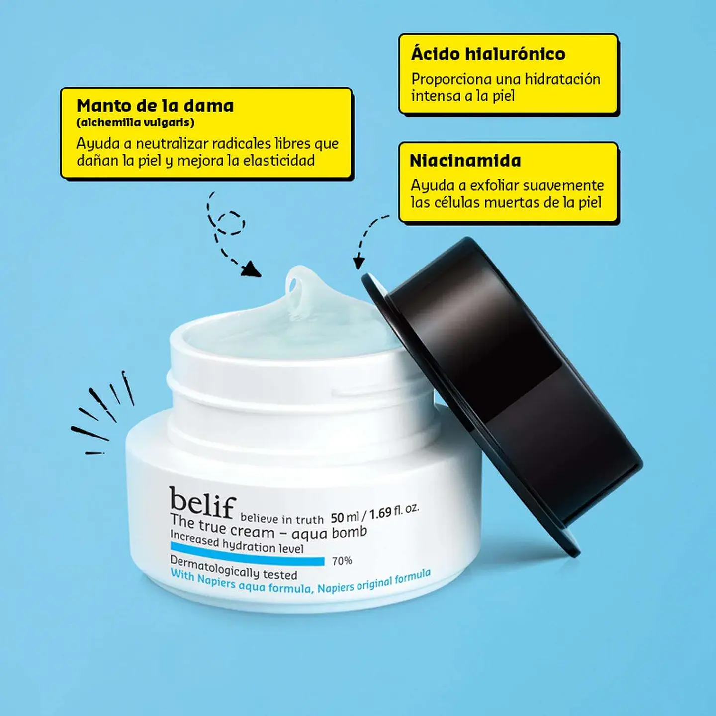 Crema Facial Hidratante en Gel Ligera Belif Aqua Bomb 50ml 4
