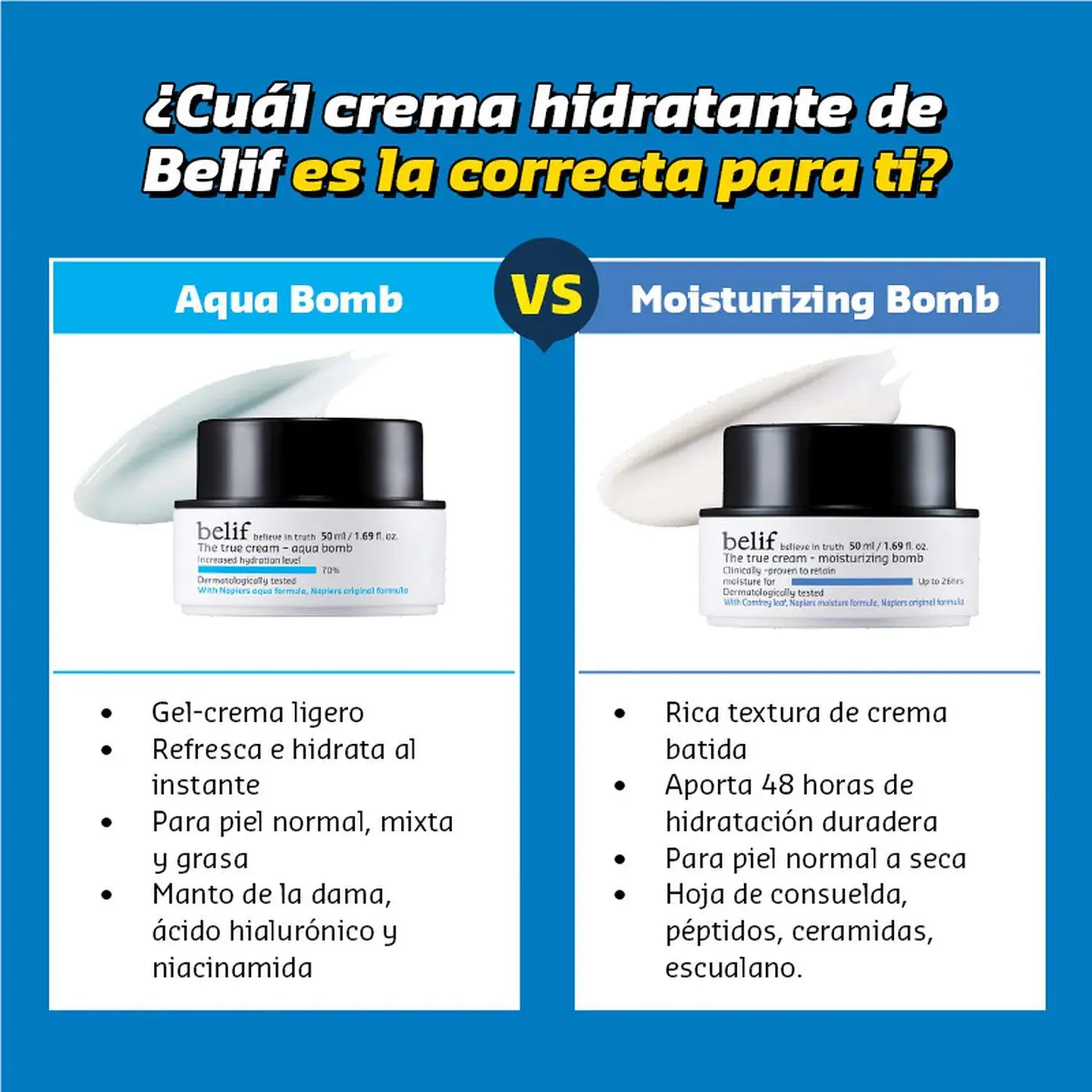 Crema Facial Hidratante en Gel Ligera Belif Aqua Bomb 50ml 5