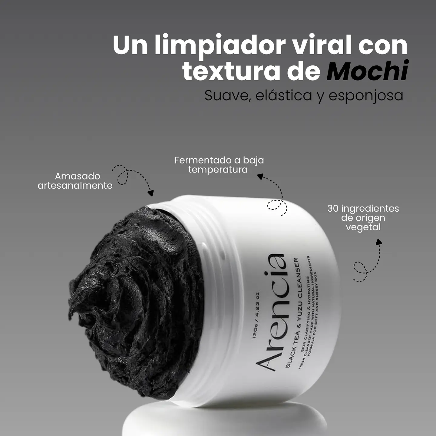 Black Tea Rice Mochi Cleanser 120g 3