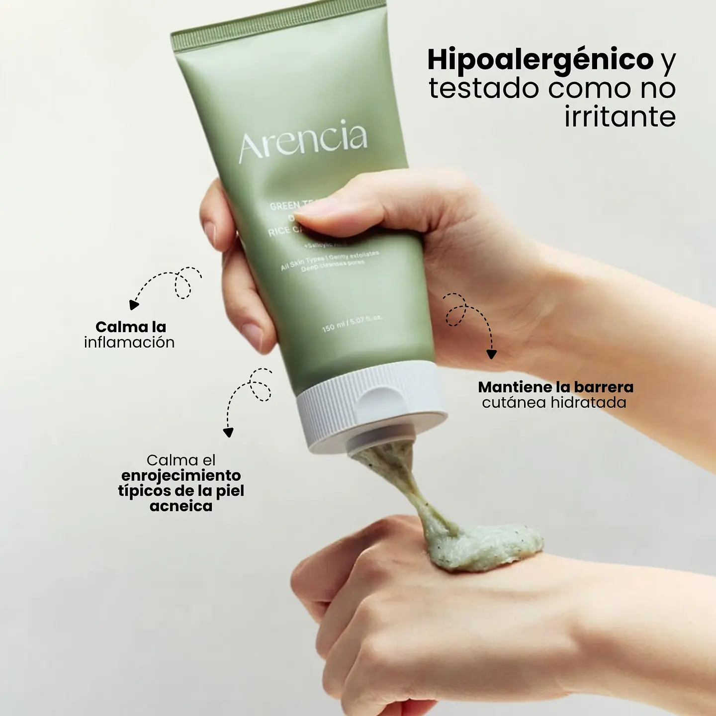 Green Tea + LHA Deep Pore Rice Cake Cleanser 150g 4
