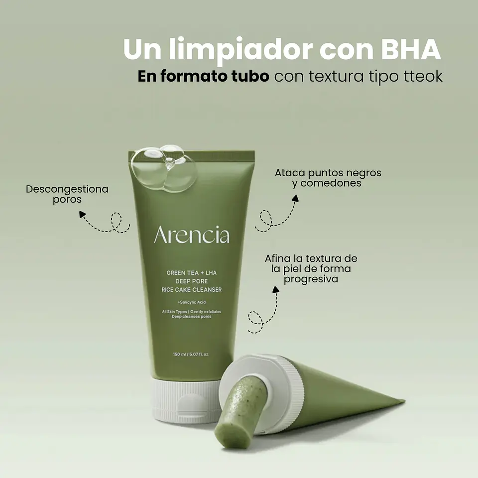 Green Tea + LHA Deep Pore Rice Cake Cleanser 150g 3