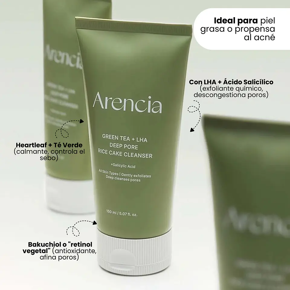 Green Tea + LHA Deep Pore Rice Cake Cleanser 150g 2