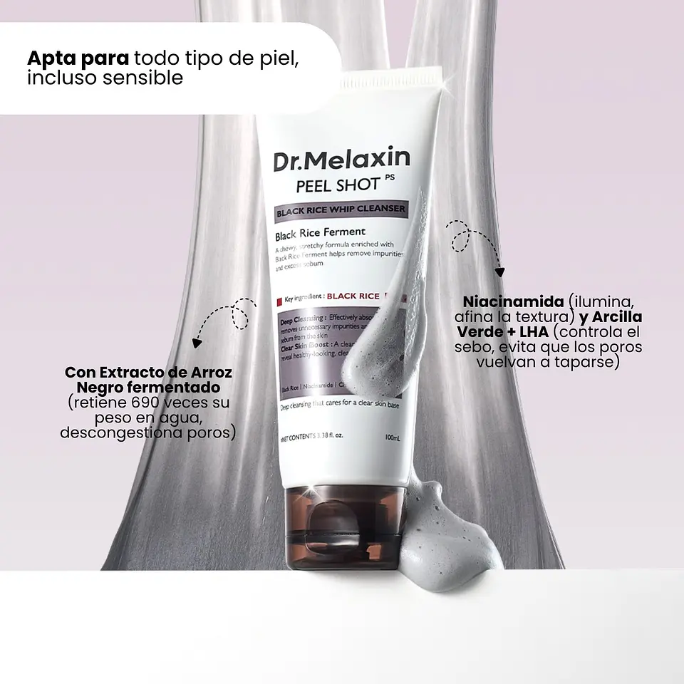 Peel Shot Black Rice Whip Cleanser 100ml 4