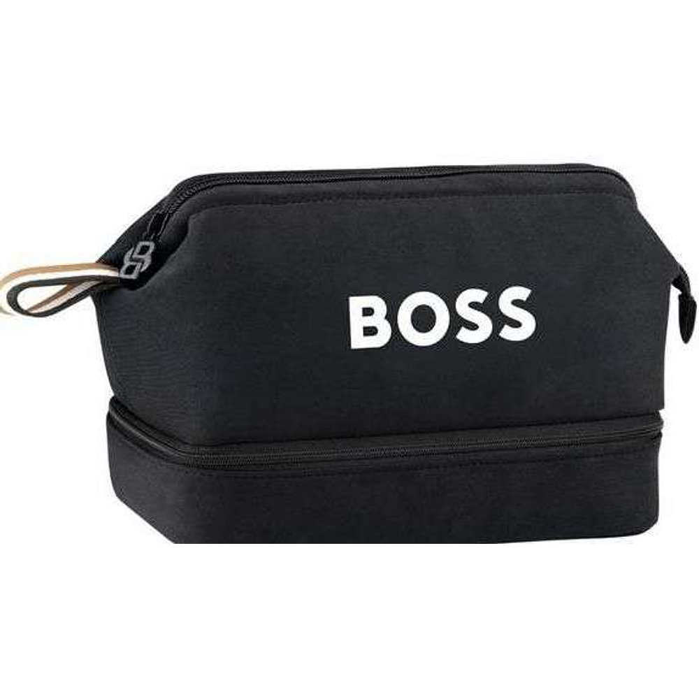 Hugo Boss Toiletry Shave Wash Bag Double Cases Travel Pouch Black