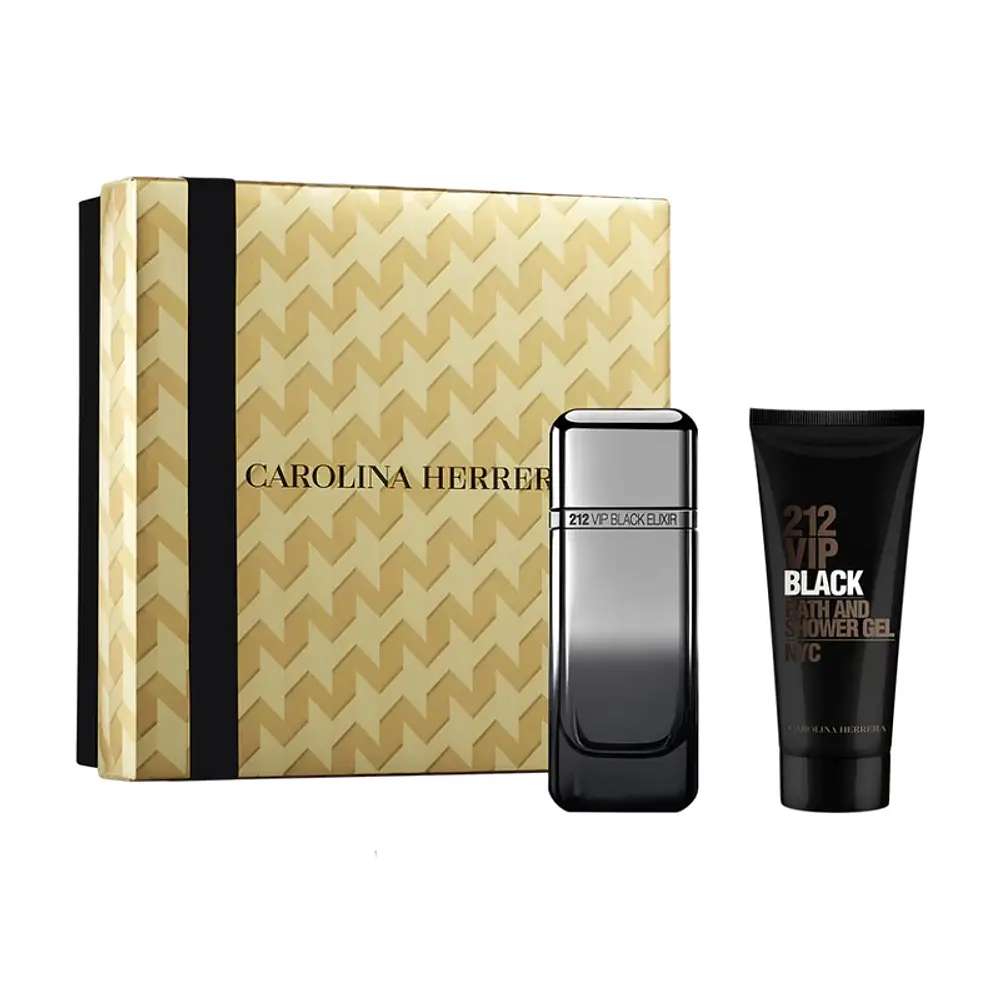 Set Perfume Carolina Herrera 212 Vip Black Elixir EDP 100 ml + Gel de Ducha 100 ml 