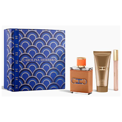Carolina Herrera CH Men Insignia Leather EDP 100ml + EDP 10ml + Shave Balsam 100ml