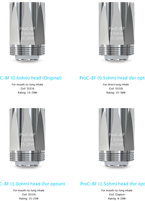 Resistências ProC-BF Series Head   Cubis 2  (0.5ohm/0.6ohm/1.0ohm/1.5ohm) /  ProC-BFL 0.5ohm/0.6ohm