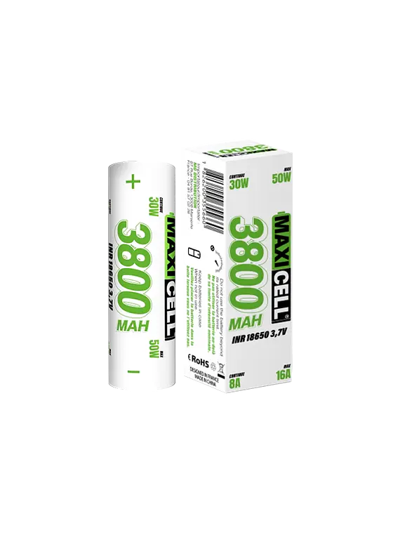 Bateria Maxi Cell 18650 20A 3800mAh - Maxi Cell