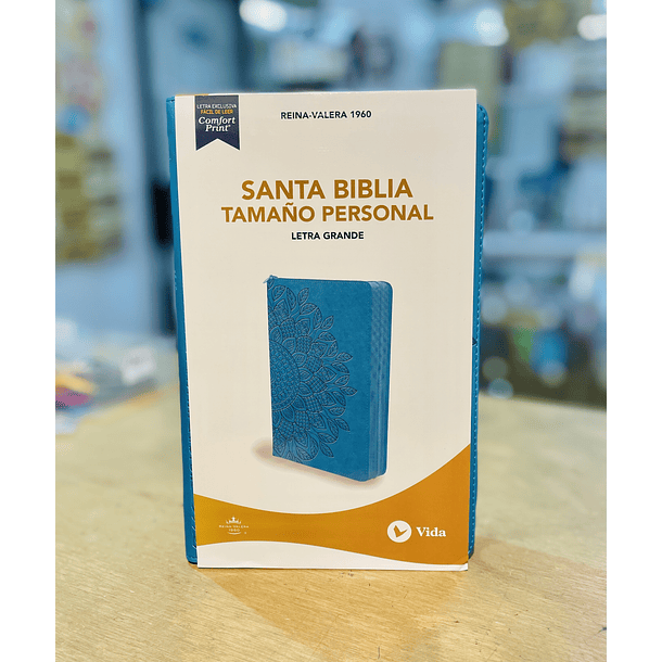 Biblia Letra Grande Tamaño Manual Con Índice y Cierre RVR60 Turquesa 1