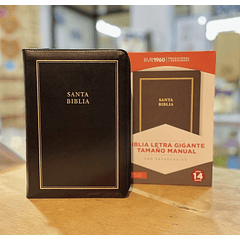 Biblia Tamaño Manual Letra Gigante RVR60 Con Índice y Cierre Negro