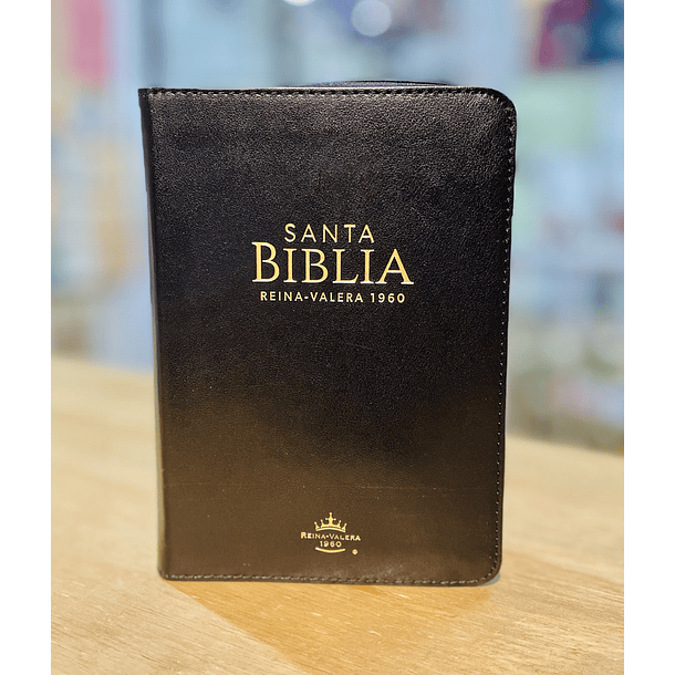 Biblia Tamaño Compacto  RVR60 Negro Con Cierre  1