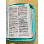 Biblia Tamaño Compacto  RVR60 Turquesa Con Cierre  2