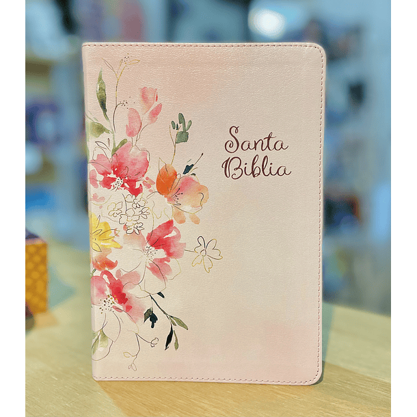 Biblia Tamaño Manual Letra Grande RVR60 Edición Especial Rosa/Floral 2