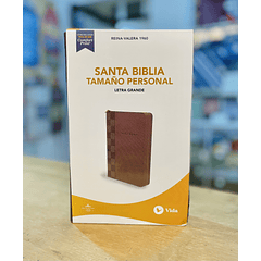 Biblia Letra Grande Tamaño Manual RV60 Con Índice y Cierre Café