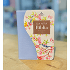 Biblia Tamaño Compacto RVR60 Celeste/Flores 1