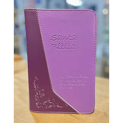 Funda para Biblia Tamaño Manual C/Cierre Morado/Lila "Mujeres Buenas"