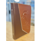 Funda para Biblia Tamaño Manual C/Cierre CaféOscuro/CaféClaro 