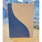 Funda para Biblia Tamaño Estudio C/Cierre Azul/Beige Claro 