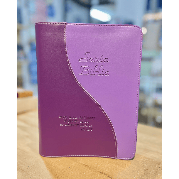 Funda para Biblia Tamaño Estudio C/Cierre Morado/Lila 