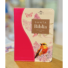 Biblia Tamaño Compacto RVR60 Fucsia/Flores 1
