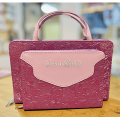 Funda "Canguro" para Biblia Tamaño Manual Morado/Lila Brillos