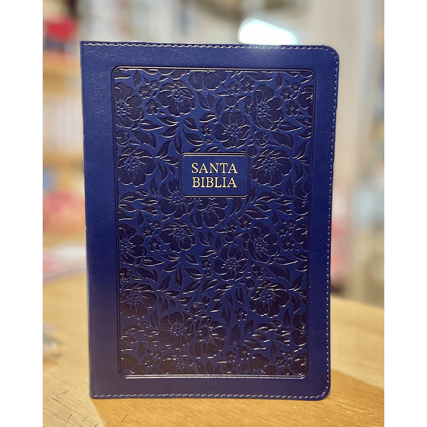 Biblia Tamaño Manual Letra Grande RVR60 Azul Marino 2
