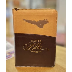 Biblia Compacta RVR60 Con Índice y Cierre Águila Cafe 
