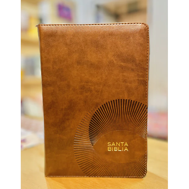 Biblia Tamaño Manual Letra Grande RVR60 Con Índice y Cierre Café 2