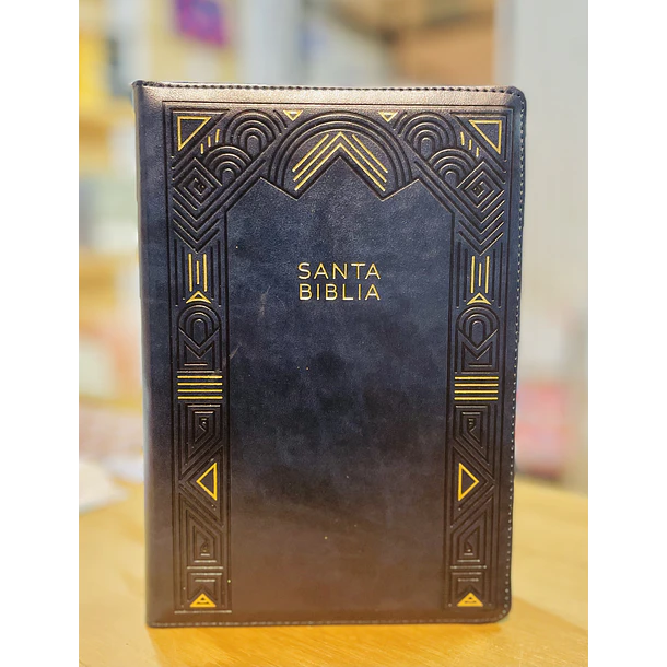 Biblia Tamaño Manual Letra Gigante RVR60 Con Índice y Sin Cierre Azul Marino 2