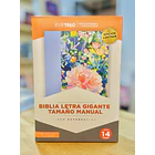 Biblia Letra Gigante Tamaño Manual RVR60 Con Cierre e Índice Celeste Floral 1