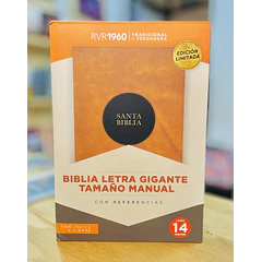 Biblia Tamaño Manual Letra Gigante RVR60 Con Índice y Cierre Café