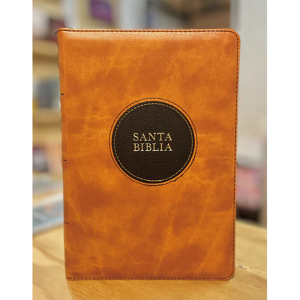 Biblia Tamaño Manual Letra Gigante RVR60 Con Índice y Cierre Café 3