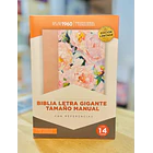 Biblia Tamaño Manual Letra Gigante RVR60 Con Índice y Cierre Rosa Floral 1